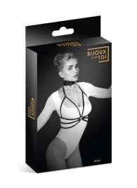 Черная упряжь на грудь Julia - Bijoux Pour Toi - купить с доставкой в Новосибирске