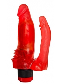 Красный анально-вагинальный вибратор №11 - 15,5 см. - Джага-Джага
