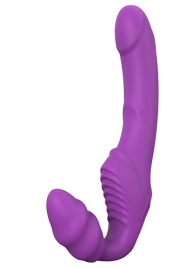 Фиолетовый безремневой вибрострапон DOUBLE DIPPER - Dream Toys - купить с доставкой #SOTBIT_REGIONS_UF_V_REGION_NAME#