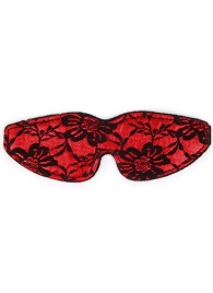 Красная маска на глаза с черным кружевом - Notabu - купить с доставкой в Новосибирске