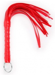 Красная плеть с рукоятью в оплетке - 28 см. - Notabu - купить с доставкой в Новосибирске