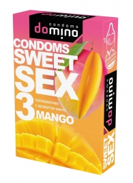 Презервативы для орального секса DOMINO Sweet Sex с ароматом манго - 3 шт. - Domino - купить с доставкой в Новосибирске