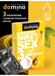 Презервативы для орального секса DOMINO Sweet Sex с ароматом тропических фруктов - 3 шт. - Domino - купить с доставкой в Новосибирске