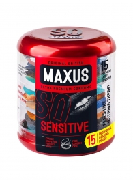 Ультратонкие презервативы в металлическом кейсе MAXUS Sensitive - 15 шт. - Maxus - купить с доставкой в Новосибирске