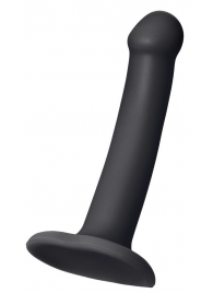 Черный фаллос на присоске Silicone Bendable Dildo S - 17 см. - Strap-on-me - купить с доставкой в Новосибирске