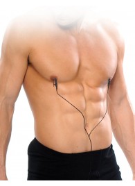 Черные электрические зажимы для сосков Shock Therapy Nipple Clamps - Pipedream - купить с доставкой в Новосибирске