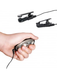 Черные электрические зажимы для сосков Shock Therapy Nipple Clamps - Pipedream - купить с доставкой в Новосибирске