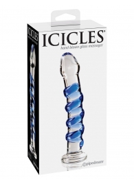 Стеклянный фаллоимитатор ICICLES № 5 - 17,8 см. - Pipedream