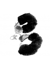 Металлические наручники Furry Love Cuffs с черным мехом - Pipedream - купить с доставкой в Новосибирске