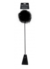 Черный стек Feather Crop с пуховкой на конце - 53,3 см. - Pipedream - купить с доставкой в Новосибирске
