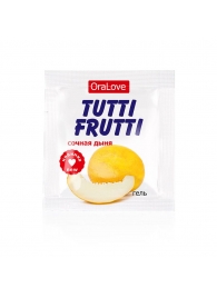 Пробник гель-смазки Tutti-frutti со вкусом сочной дыни - 4 гр. - Биоритм - купить с доставкой в Новосибирске