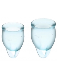 Набор голубых менструальных чаш Feel confident Menstrual Cup - Satisfyer - купить с доставкой в Новосибирске