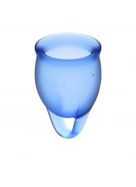Набор синих менструальных чаш Feel confident Menstrual Cup - Satisfyer - купить с доставкой в Новосибирске