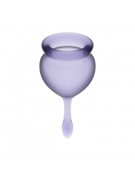 Набор фиолетовых менструальных чаш Feel good Menstrual Cup - Satisfyer - купить с доставкой в Новосибирске