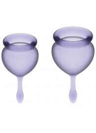 Набор фиолетовых менструальных чаш Feel good Menstrual Cup - Satisfyer - купить с доставкой в Новосибирске