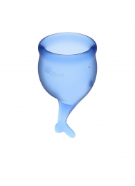 Набор синих менструальных чаш Feel secure Menstrual Cup - Satisfyer - купить с доставкой в Новосибирске
