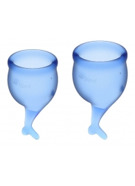 Набор синих менструальных чаш Feel secure Menstrual Cup - Satisfyer - купить с доставкой в Новосибирске