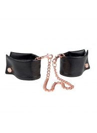 Черные мягкие наручники Entice French Cuffs с цепью - California Exotic Novelties - купить с доставкой в Новосибирске