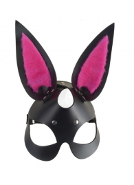 Черная маска  Зайка  с розовыми меховыми вставками - Sitabella - купить с доставкой в Новосибирске