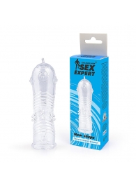 Прозрачная закрытая насадка на пенис с шипиками - 12,5 см. - Sex Expert - в Новосибирске купить с доставкой