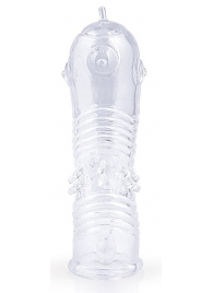 Прозрачная закрытая насадка на пенис с шипиками - 12,5 см. - Sex Expert - в Новосибирске купить с доставкой