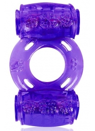 Фиолетовое эрекционное кольцо в двумя вибропулями - Erowoman-Eroman - в Новосибирске купить с доставкой