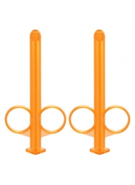 Набор из 2 оранжевых шприцов для введения лубриканта Lube Tube - California Exotic Novelties - купить с доставкой в Новосибирске
