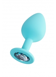 Мятная анальная втулка Brilliant с прозрачным кристаллом - 8 см. - ToyFa - купить с доставкой в Новосибирске