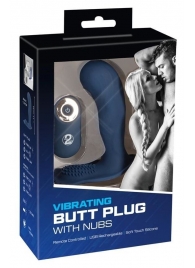 Синий вибростимулятор простаты Vibrating Butt Plug - 11,7 см. - Orion - в Новосибирске купить с доставкой