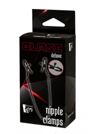 Черные зажимы на соски на цепочке BLAZE DELUXE NIPPLE CLAMPS - Dream Toys - купить с доставкой в Новосибирске