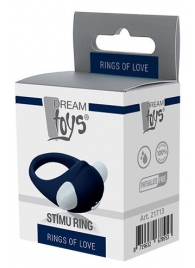Гладкое синее эрекционное виброкольцо STIMU RING - Dream Toys - в Новосибирске купить с доставкой