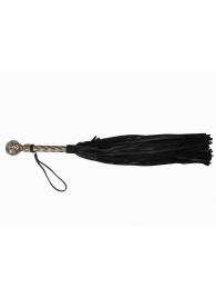 Черная плеть-флогер с витой ручкой в виде шара - 60 см. - Джага-Джага - купить с доставкой в Новосибирске