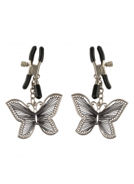 Зажимы на соски с бабочками Butterfly Nipple Clamps - Pipedream - купить с доставкой в Новосибирске