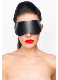 Черная кожаная маска без прорезей для глаз - Джага-Джага - купить с доставкой в Новосибирске