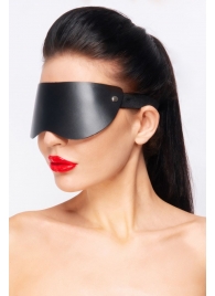 Черная кожаная маска без прорезей для глаз - Джага-Джага - купить с доставкой в Новосибирске