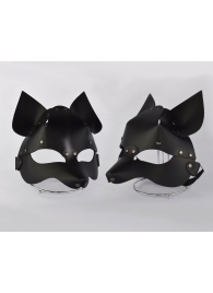 Черная кожаная маска  Лиса - Sitabella - купить с доставкой в Новосибирске