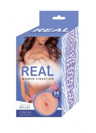 Телесный вибромастурбатор-вагина Real Women Vibration - Real - в Новосибирске купить с доставкой