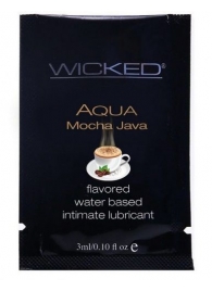 Лубрикант со вкусом кофе мокко WICKED AQUA Mocha Java - 3 мл. - Wicked - купить с доставкой в Новосибирске