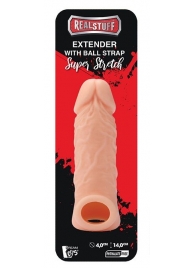 Телесная насадка EXTENDER WITH BALL STRAP 5.5 - 14 см. - Dream Toys - в Новосибирске купить с доставкой