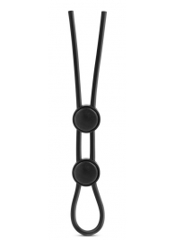 Черное двойное эрекционное лассо Silicone Double Loop Cock Ring - Blush Novelties - в Новосибирске купить с доставкой