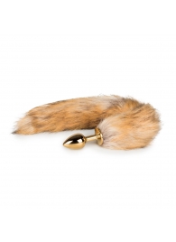Золотистая анальная пробка с лисьим хвостом Fox Tail Plug - EDC - купить с доставкой #SOTBIT_REGIONS_UF_V_REGION_NAME#
