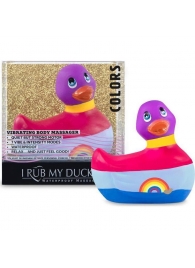 Вибратор-уточка I Rub My Duckie 2.0 Colors с разноцветными полосками - Big Teaze Toys - купить с доставкой в Новосибирске