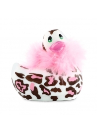 Белый вибратор-уточка I Rub My Duckie 2.0 Wild с леопардовым принтом - Big Teaze Toys - купить с доставкой в Новосибирске