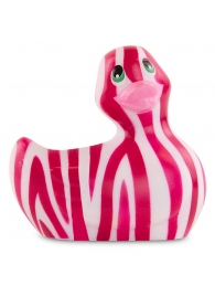 Вибратор-уточка I Rub My Duckie 2.0 Wild с розово-белым анималистическим принтом - Big Teaze Toys - купить с доставкой в Новосибирске