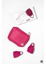 Набор из 2 малиновых менструальных чаш Peony - Lola Games - купить с доставкой в Новосибирске