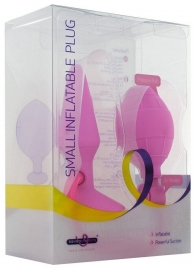 Розовая анальная пробка с расширением Inflatable Butt Plug Small - 10 см. - Seven Creations