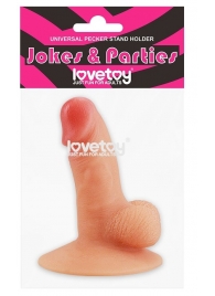 Телесный пенис-сувенир Universal Pecker Stand Holder - Lovetoy - купить с доставкой в Новосибирске