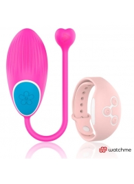 Розовое виброяйцо с нежно-розовым пультом-часами Wearwatch Egg Wireless Watchme - DreamLove