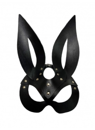 Черная кожаная маска зайки Miss Bunny - БДСМ Арсенал - купить с доставкой в Новосибирске