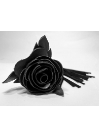 Черная замшевая плеть с розой в рукояти - 40 см. - БДСМ Арсенал - купить с доставкой в Новосибирске